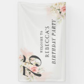 Banderoles Pink Floral Eucalyptus Botanical 75e anniversaire (Vertical)