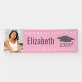 Banderoles Pink graduation 1 photo moderne audacieux simple (Horizontal)