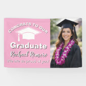 Banderoles Pink Graduation Photo (Horizontal)