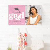 Banderoles Pink graduation photo gris casquette simple gras m (En situation)