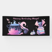 Banderoles Pink halloween chaudron mignon chauve chauve-souri (Horizontal)