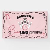 Banderoles Pink Hand Drawn BOWling Bows Girl Birthday Party (Horizontal)