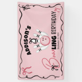 Banderoles Pink Hand Drawn BOWling Bows Girl Birthday Party (Vertical)