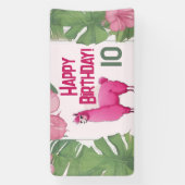 Banderoles Pink Joyeux Lama souriant (Verticale)