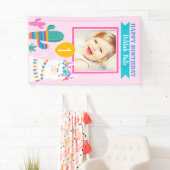 Banderoles Pink Llama joyeuse fête de photos d'anniversaire f (En situation)