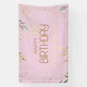 Banderoles pink modern minimal elegant simple 35th birthday (Verticale)