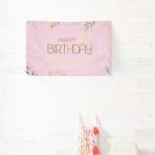 Banderoles pink modern minimal elegant simple 35th birthday (Insitu)