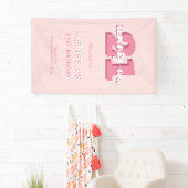 Banderoles Pink moderne 21e anniversaire (En situation)