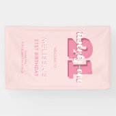 Banderoles Pink moderne 21e anniversaire (Horizontal)
