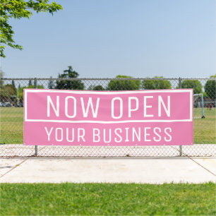 Banderoles Pink Now Open Banner