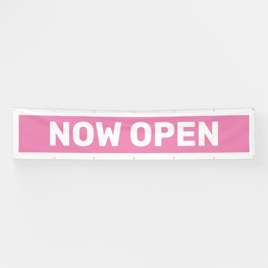Banderoles Pink Now Open Banner (Horizontal)