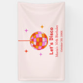 Banderoles Pink Orange Disco Ball Let's Disco Anniversaire (Vertical)