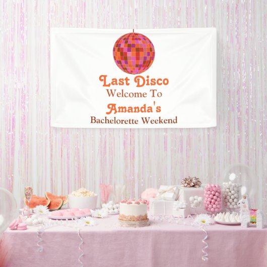 Banderoles Pink Orange Super Dernière discothèque Bachelorett (Fête)