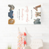 Banderoles Pink Party Animaux Safari Anniversaire Bienvenue (En situation)