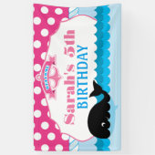 Banderoles Pink Polka Dot, Baleine Party (Vertical)