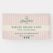 Banderoles Pink Preppy Stripes Bakery Logo Event Display  (Horizontal)