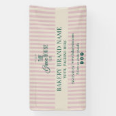 Banderoles Pink Preppy Stripes Bakery Logo Event Display  (Verticale)