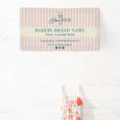 Banderoles Pink Preppy Stripes Bakery Logo Event Display  (Insitu)