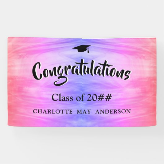 Banderoles Pink Purple Graduation (Horizontal)