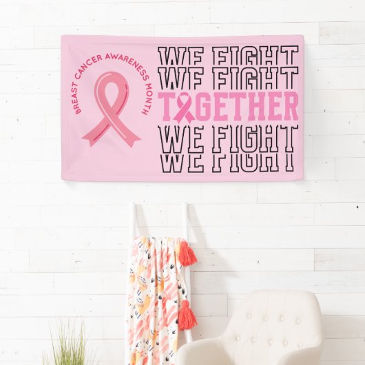 Banderoles Pink Ribbon Sensibilisation au sein Brave et fort (En situation)