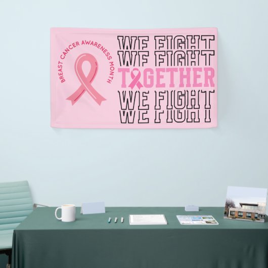 Banderoles Pink Ribbon Sensibilisation au sein Brave et fort (Salon professionnel)