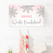 Banderoles Pink Silver Winter ONE derland 1er anniversaire (En situation)