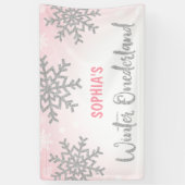 Banderoles Pink Silver Winter ONE derland 1er anniversaire (Vertical)