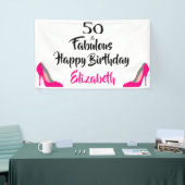 Banderoles Pink Stiletto 50 et fabuleux 50e anniversaire (Salon professionnel)