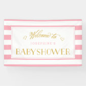 Banderoles Pink Stripes avec Gold Maman | BABY SHOWER (Horizontal)