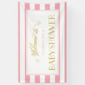 Banderoles Pink Stripes avec Gold Maman | BABY SHOWER (Vertical)