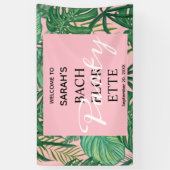 Banderoles Pink Tropical Beach Palm Bachelorette Bienvenue (Vertical)