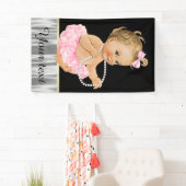 Banderoles Pink Tutu Pearl Baby Girl Douche (En situation)