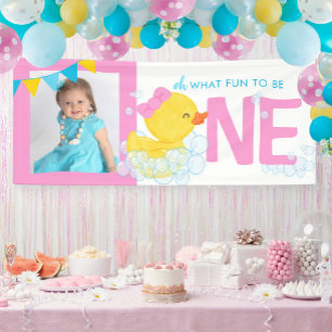 Banderoles Pink Watercolor Canard Oh Quel Amusant Photo Party