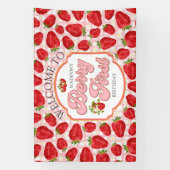 Banderoles Pink White Red Strawberry Welcome Anniversaire Ban (Verticale)