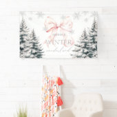 Banderoles Pins de Bow rose Hiver Onederland 1er anniversaire (En situation)