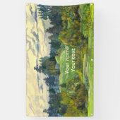 Banderoles Pins peint aquarelle sur soie (Vertical)