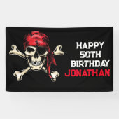 Banderoles Pirate de crâne du navire Adulte (Horizontal)