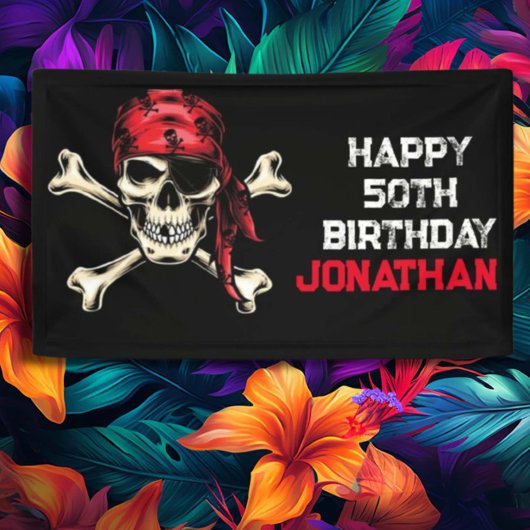 Banderoles Pirate de crâne du navire Adulte