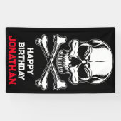 Banderoles Pirate Party Anniversaire du crâne du navire (Horizontal)