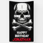Banderoles Pirate Party Anniversaire du crâne du navire (Vertical)