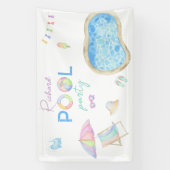 Banderoles Piscine d'aquarelle Piscine de fête d'anniversaire (Verticale)