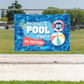 Banderoles Piscine d'été Fête Tropicale Anniversaire Bleu (Insitu)