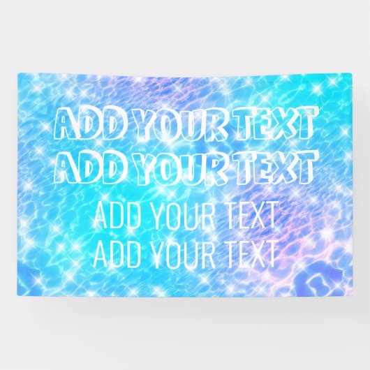 Banderoles Piscine fête d'été Plage fête d'eau ondulation (Horizontal)