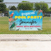 Banderoles Piscine tropicale fête d'anniversaire (En situation)