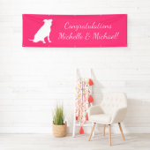 Banderoles Pit Bull Chien Baby shower rose fille Pitbull (En situation)