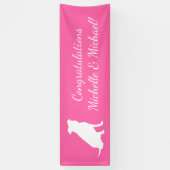 Banderoles Pit Bull Chien Baby shower rose fille Pitbull (Vertical)