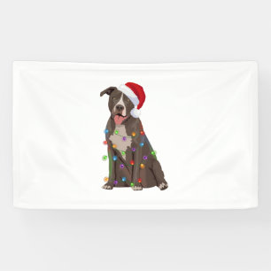 Banderoles Pittie Pitbull feux de Noël Noël Noël Amoureux des