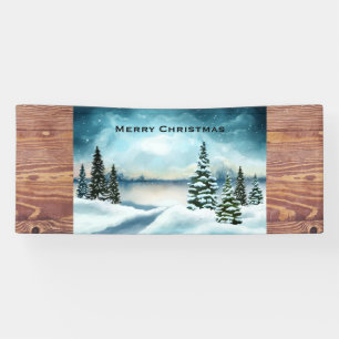Banderoles Pittoresque Winter Wonderland aquarelle peinture