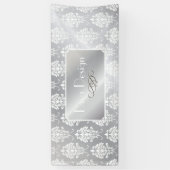 Banderoles PixDezines Damas blanc + ton argent (Vertical)