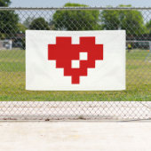Banderoles Pixel Coeur 8 bits Amour (En situation)